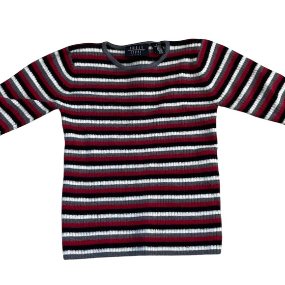 Vintage 90s Amber Stone Petites striped sweater 100% wool - Picture 1 of 4